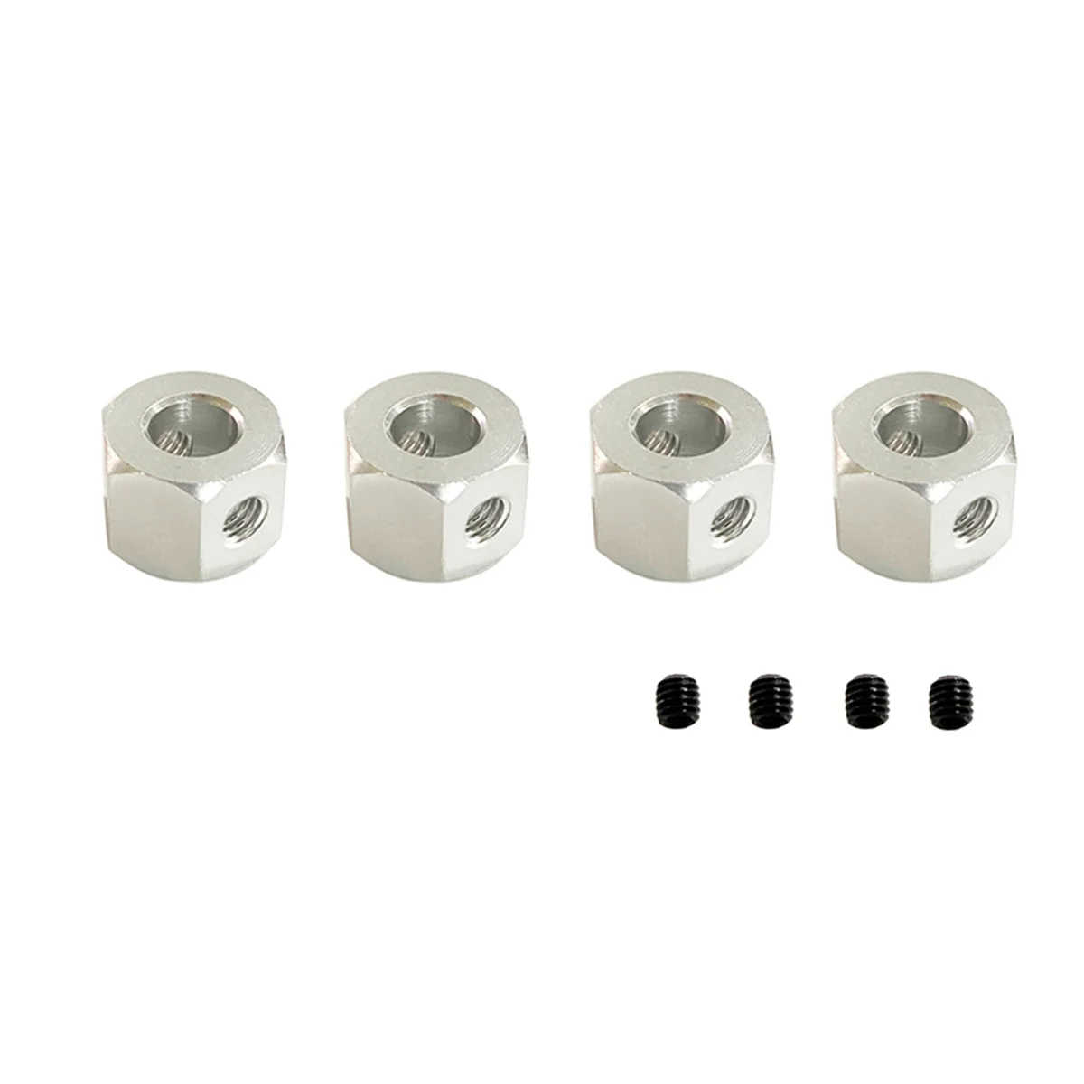 BAAU 80PCS 5mm to 12mm Metal Combiner Wheel Hub Hex Adapter for D12 C14 C24 B14 B16 MN D90 D91,Silver