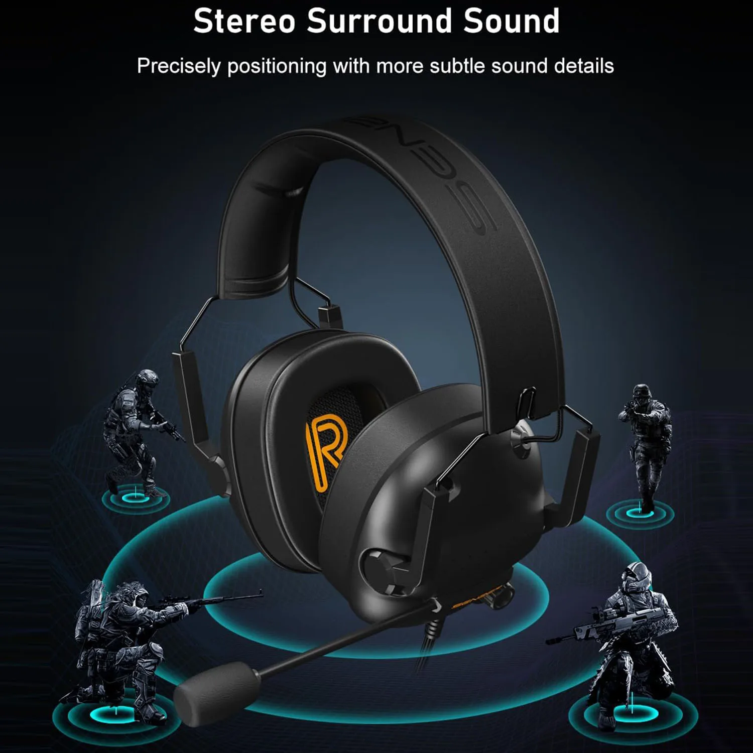 Cuffie da gioco cablate con microfono per PC, Xbox One Series, Ps4, Ps5, Switch, cuffie con cancellazione del rumore per laptop, Nintendo, giocatori - Image 2