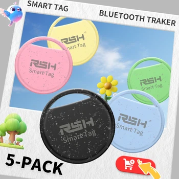 RSH 5 pezzi Localizzatore GPS anti-perdita di sicurezza Localizzatore Android per Xiaomi Posizionamento globale Borsa per bambini Portafoglio Auto Finder Certificato Google