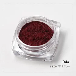 Vibrant Fuzzy Velvet Nail Art Glitter Powder (BROWN RED)
