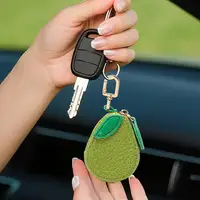 Cute Fruit Shape Leather Coin Purse Mini Zipper Earphone Bag Keychain Pendant Wallet for Women Girls Gift 2