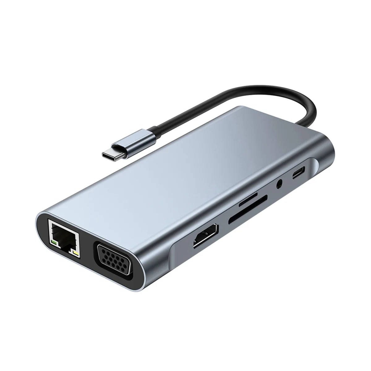 

11 in 1 Type C Dock USB Hub 3.0 Splitter Multiport Adapter 4K HDMI-Compatible RJ45 SD/TF VGA PD Audio Jack Ethernet