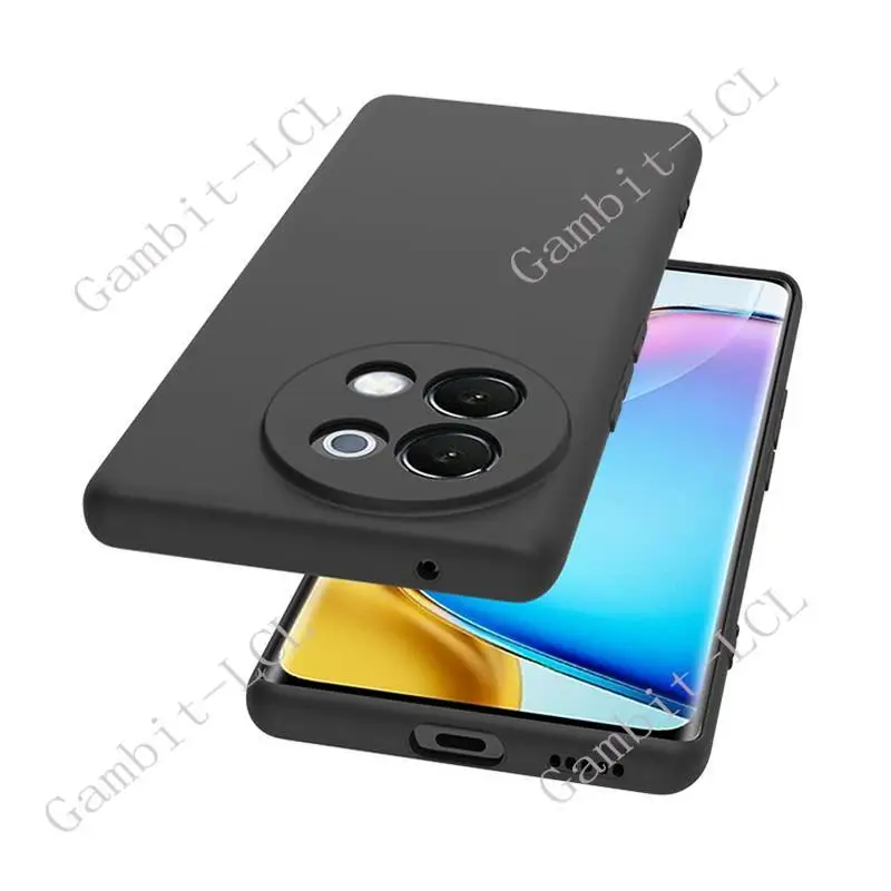 Durable Shockproof Silicone TPU Anti-Falling Phone Case in Soft Black
