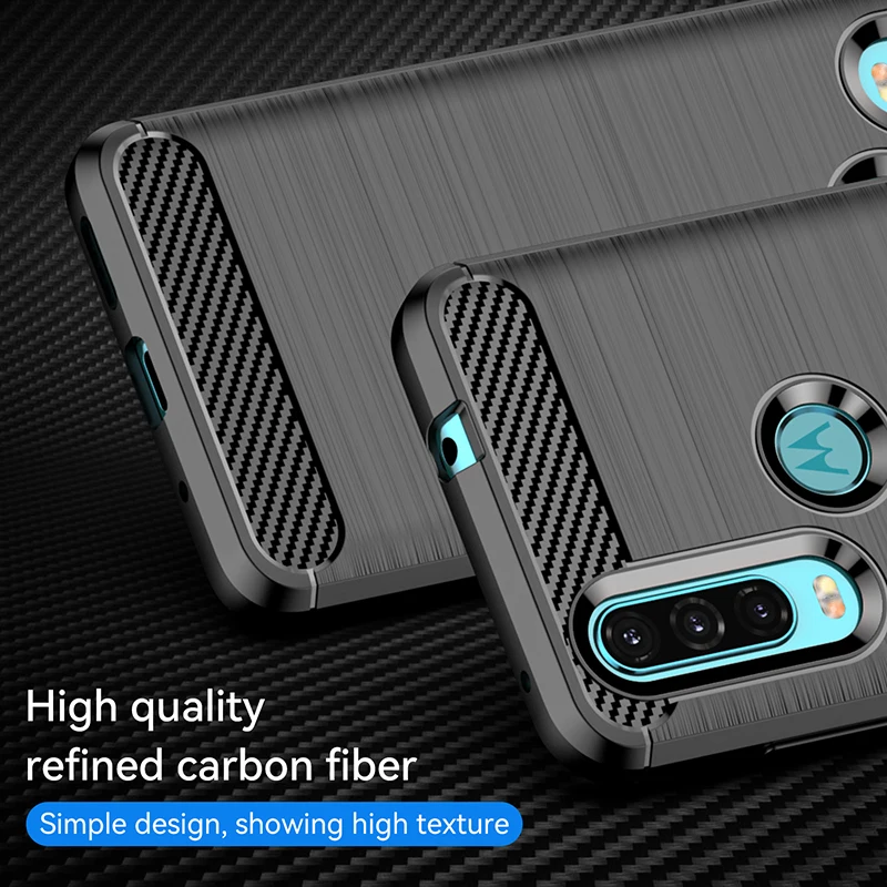 Carbon Fiber Soft Silicone Matte Back Phone Case