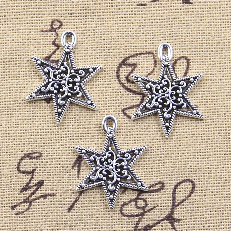 

15pcs Charms Snow Snowflake 25x14mm Antique Silver Color Pendants Making DIY Handmade Tibetan Finding Jewelry