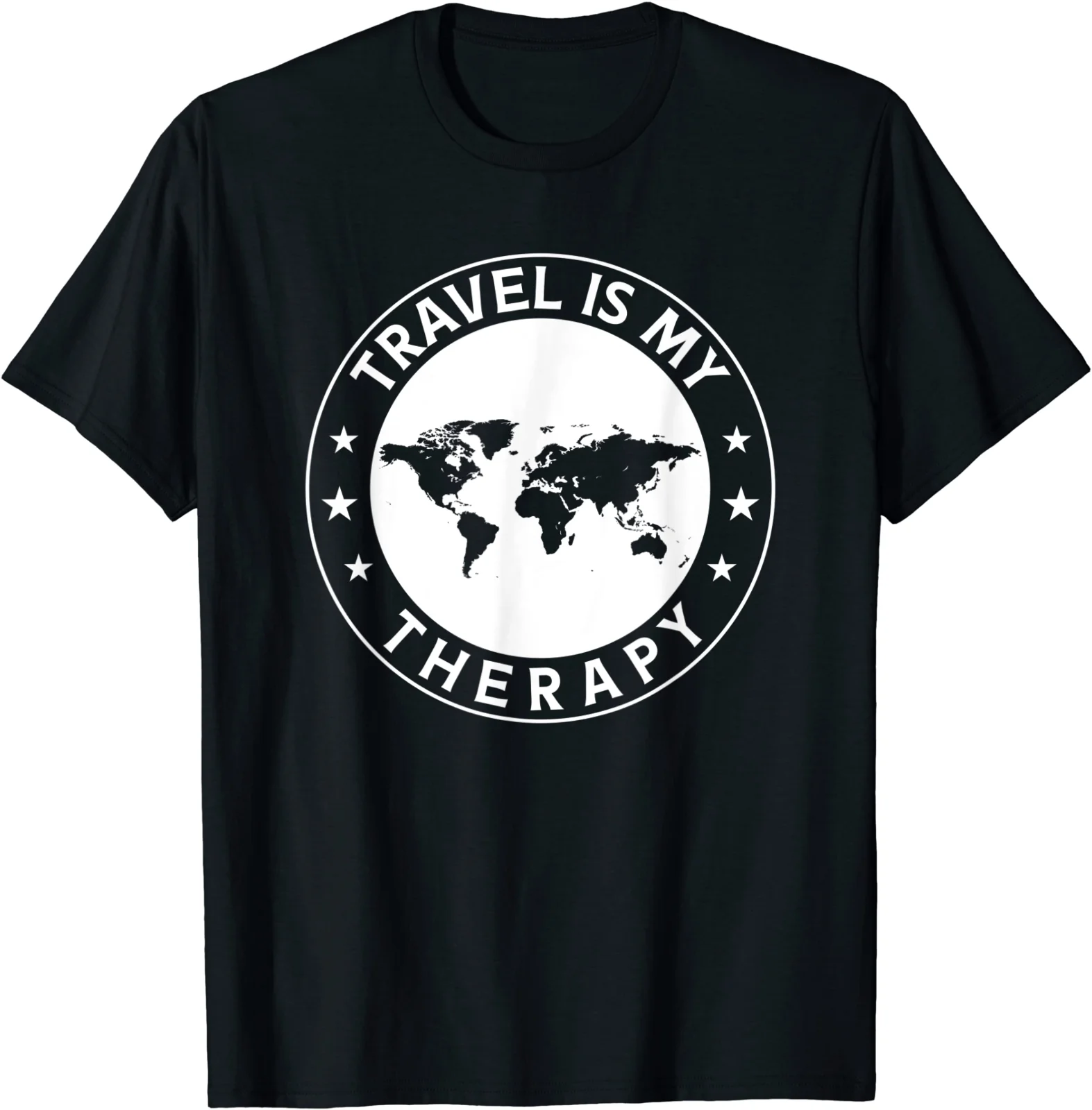 

Travel is my Therapy Travel Vacation Gift Travel Lovers T-Shirt S-3XL For Men 100% cotton short sleeve tees