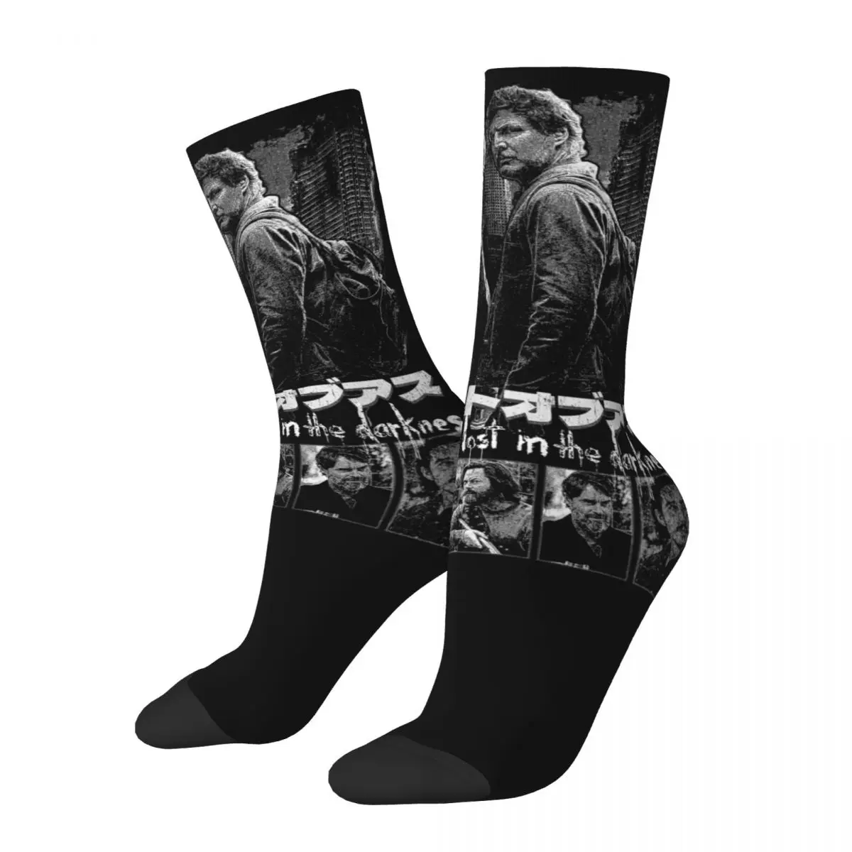 

Fashion Men's Socks Crazy The Last Of Us When You're Lost In The Dark Sock Skateboard Women Socks Spring Summer Autumn Winter