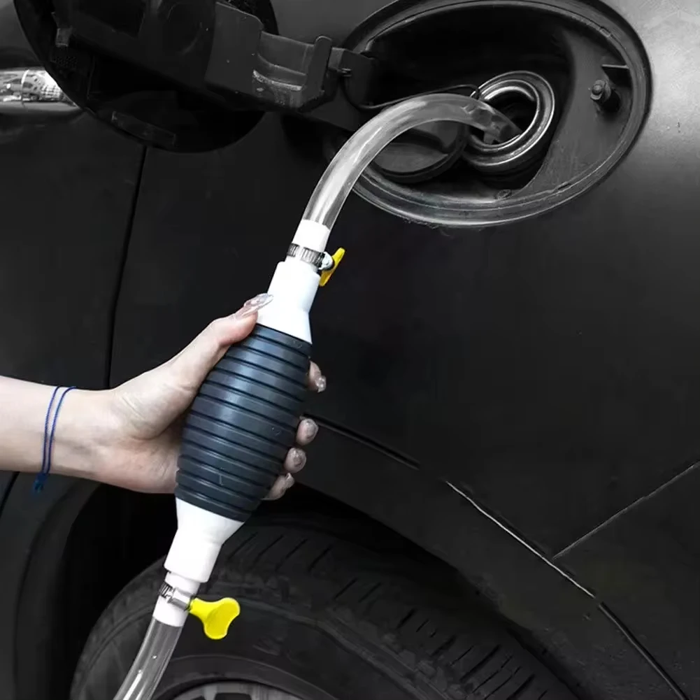 Hand Fuel Pump Car Fuel Tank Sucker Oil Transfer Two Stop Pump Powerful Suction Petrol Diesel for Car Motorcycles Trucks Oil Syringe Pump Liquid Transfer Pump