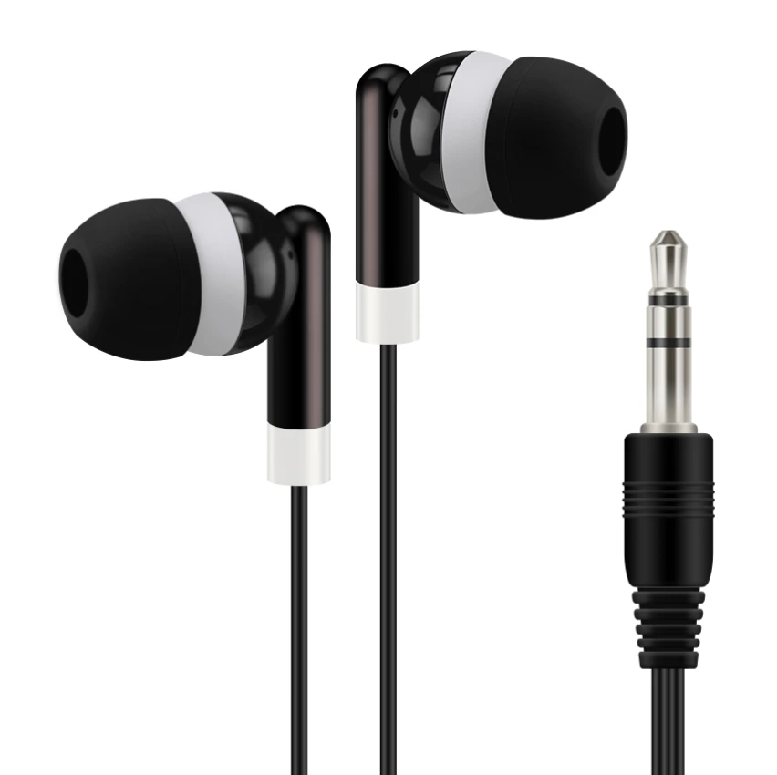 Black Disposable Earphones Low Cost Earbuds For Theatre Museum School Library,hotel,hospital