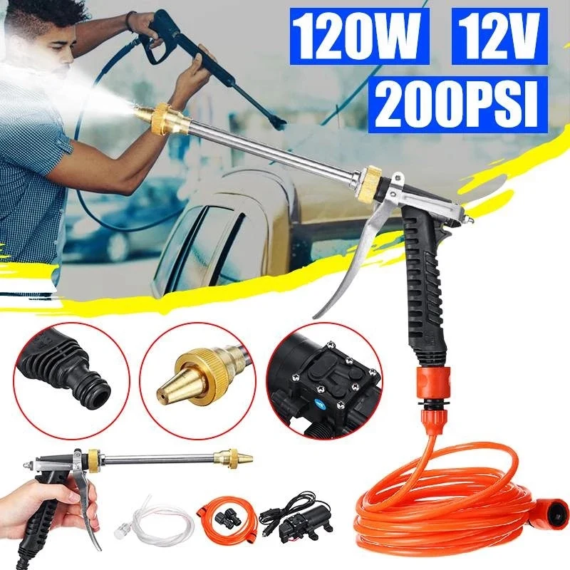 

Car Wash 12V High Pressure Car Washer Portable Spray Cleaner Watering Intelligent Pump Cleaning Kit Sprayer+Water Pump