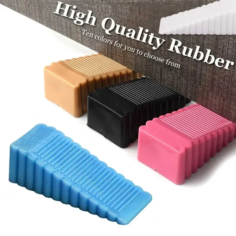 1-5pc Silicone Wedge Door Stop Reusable Shock Absorbent Home Office Anti-Folder Hand Door Stopper Anti-collision