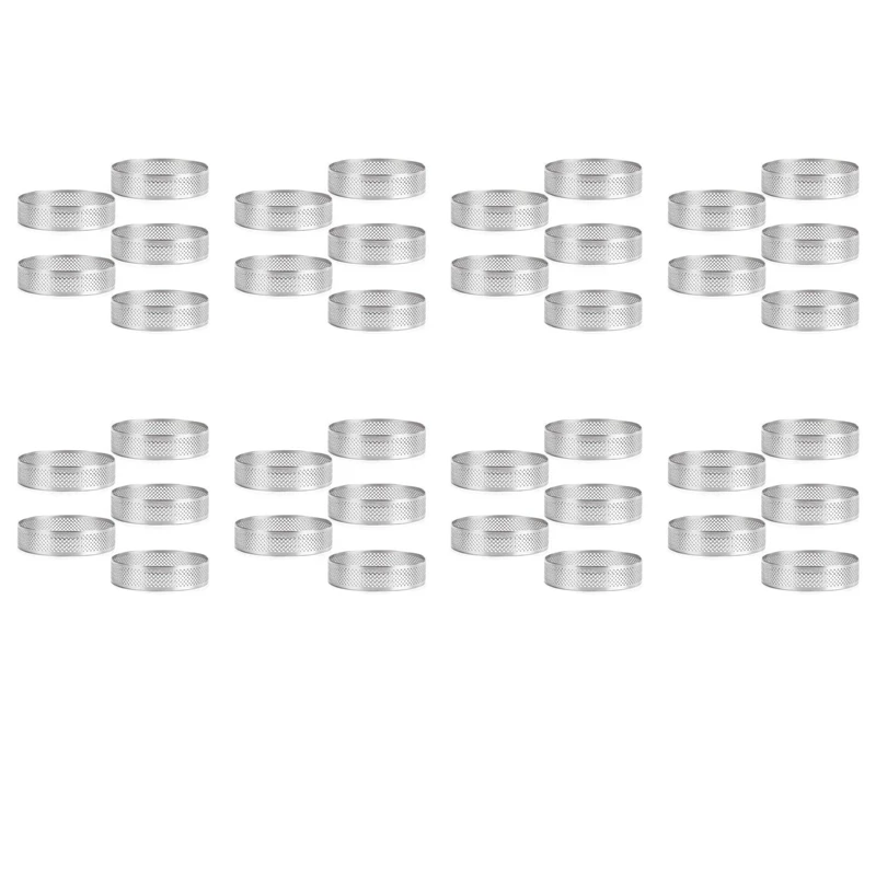 

LJL-ПЕРФОРИРОВАННОЕ кольцо из нержавеющей стали, 40 шт. 5 см ПЕРФОРИРОВАННОЕ кольцо для торта и мусса, круглые кольца «сделай сам» для выпечки, кольцо для десерта