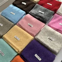 Warm Woolen Knitted Scarf for Women Fashionable Macaron Style Versatile High-End Feel Winter Neck Protection Scarf Student Fr...