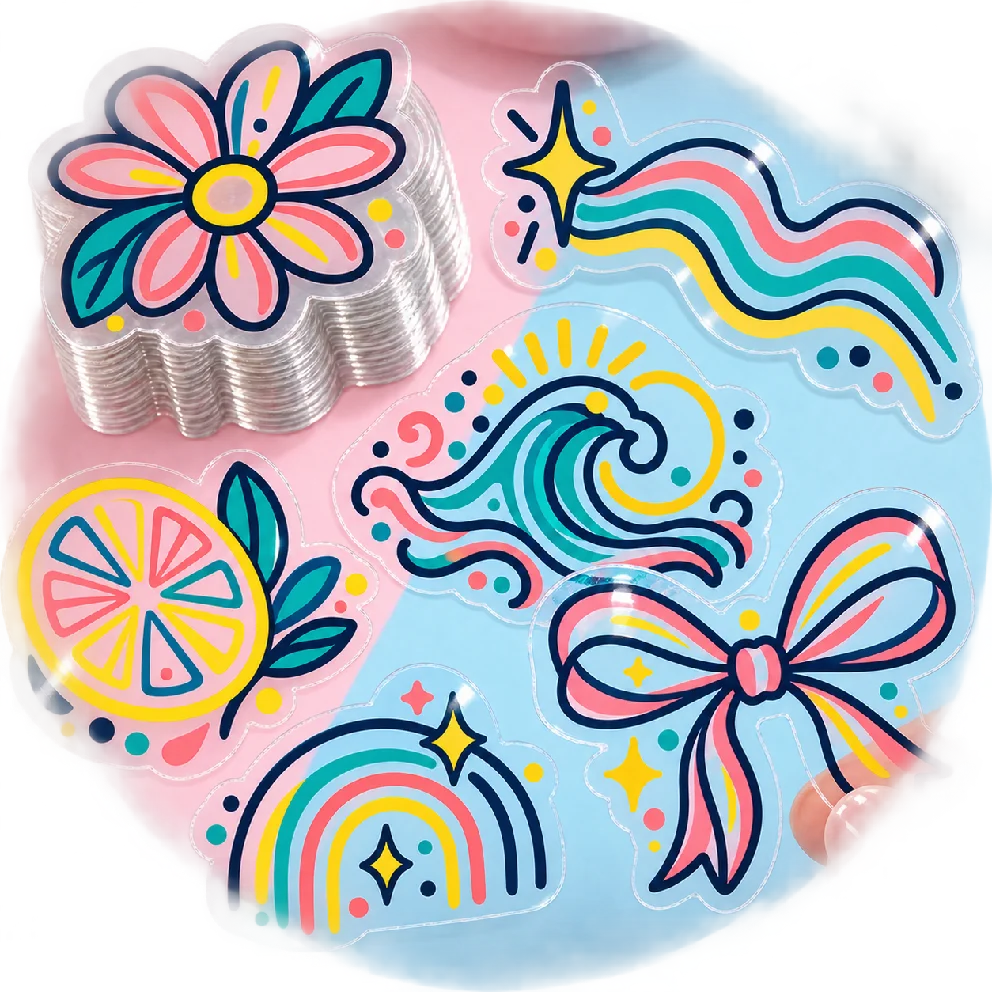 Customized Irregular Stickers in Four Material Options with Logo and Text Personalization