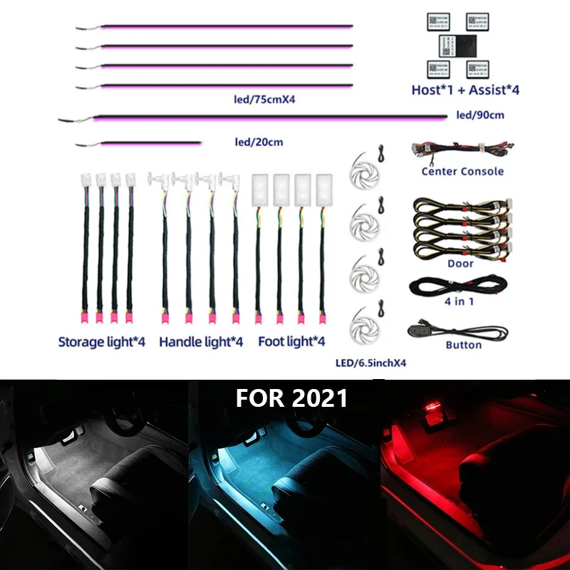 

For 2021 Honda Car Light LED Interior Atmosphere Light Decoration Lamp Ambient Foot Light For Civic Interior Neon Lighting