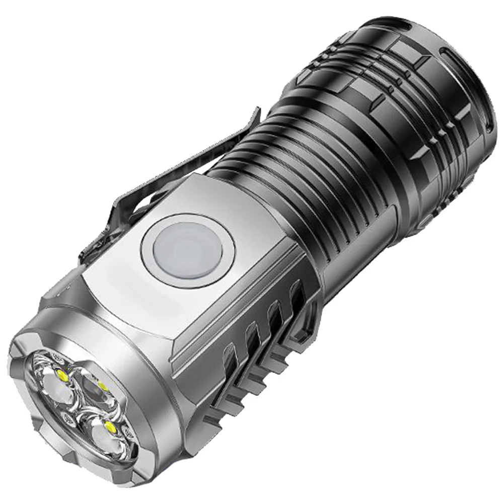 USB 충전식 고출력 LED 손전등, 야외 캠핑 낚시용 휴대용 작업 토치, 500mAh