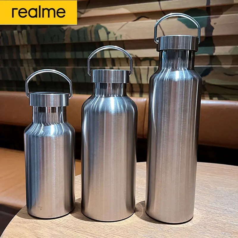 

realme Thermos Bottle American 304 Stainless Steel Thermos Thermos Sports Outdoor Mountaineering Water Bottle Keeps Cold Heat