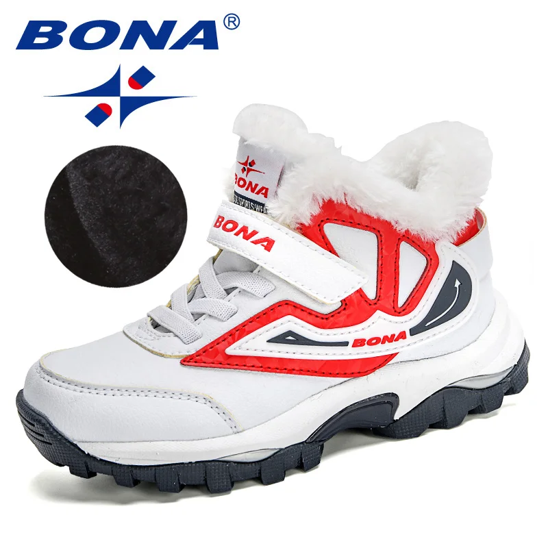 Kids Shoes BONA Ankle Boots Boys Children Motorcycle Hook and Loop Anti-slip Outdoor Hiking Boots Boy's Winter