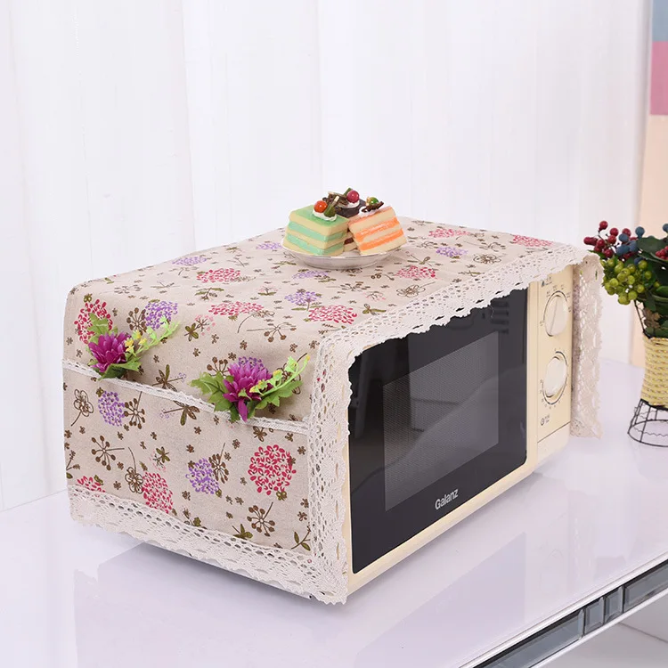 Microwave Dust Cover Oven Cover Towel with Pocket Microwave Cover Microwave Cover