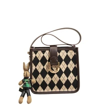 

Jenny&Dave 2022 French minority Plaid bag large capacity Tote Bag Ins Fashion Commuter Bag bucket bag commuter Bucket Bag Women