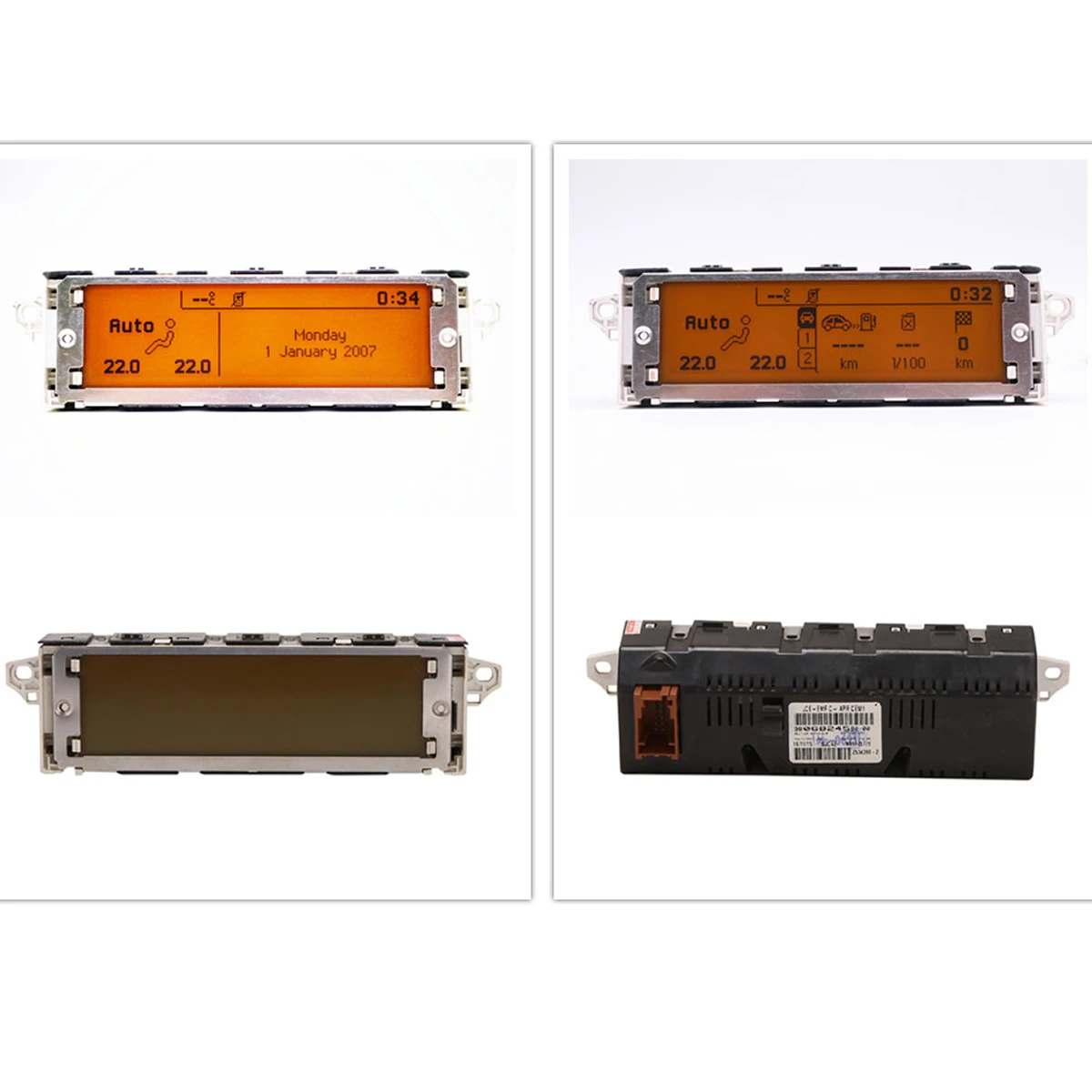 Dashboard Display Screen Original factory Support USB Dual-zone air Bluetooth Display yellow monitor 12 pin for Peugeot 307 407 408 citroen C4 C5 screen