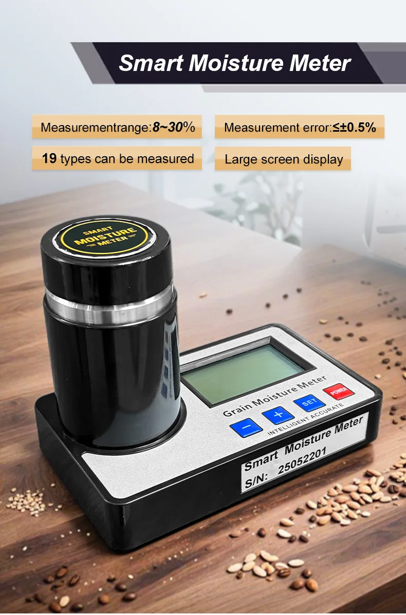 Wheat Corn Grain Moisture Detector 8-30% Coffee Bean Moisture Meter GM006 Cocoa