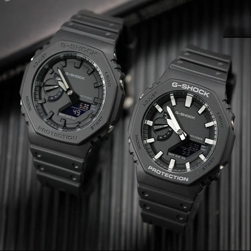 G-SHOCK  GA-2100 Watches for Men Quartz Fashion Multifunctional Outdoor Sport Shockproof Alarm Clock LED Dial Dual Display Watch