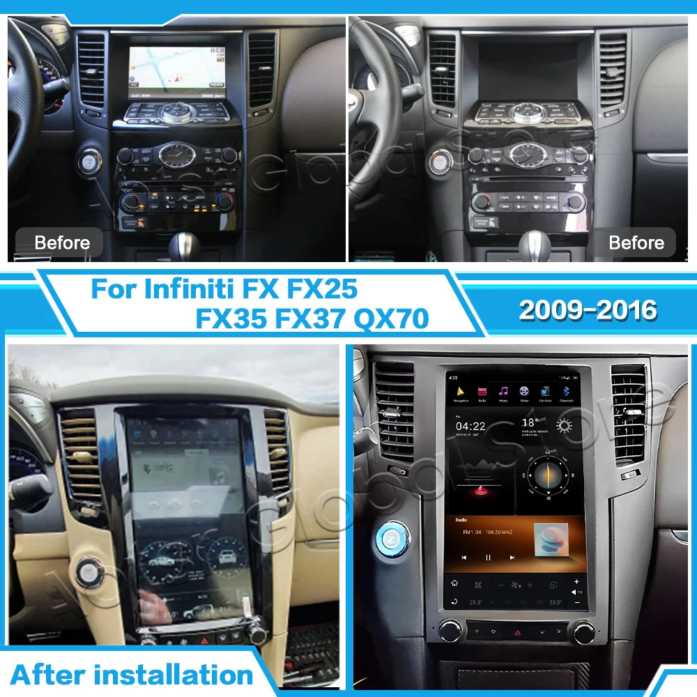 

13.6 inch Qualcomm Car Stereo For Infiniti FX FX25 FX35 FX37 QX70 2009-2016 Android Radio Multimedia Player Wireless Carplay