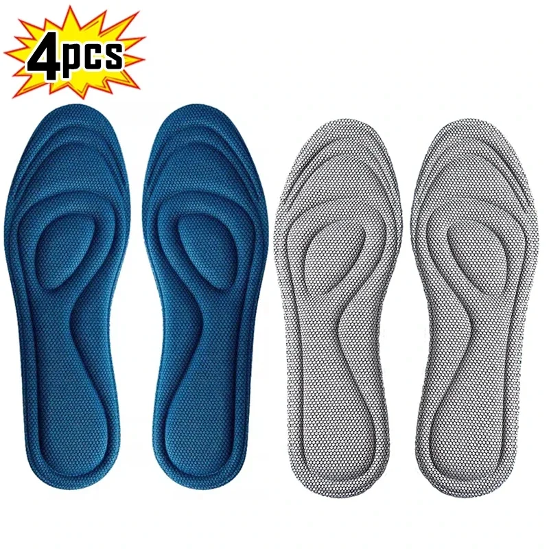 thumbnail image 1 of Plantillas ortopédicas de espuma viscoelástica para zapatos, desodorización antibacteriana, absorción de sudor, almohadillas para correr, 4 Uds., 1 of 5