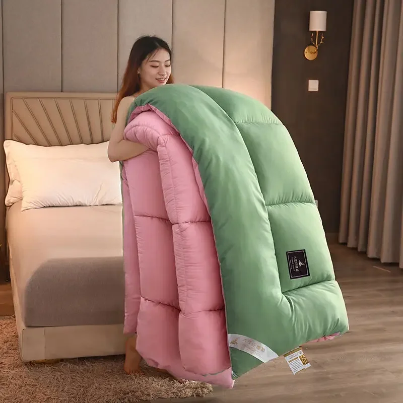 

White Velvet Thickening Warm Winter Quilt for Bedroom Best Gift Soybean Fiber Cotton Comforter Keep Warm Quilt Core