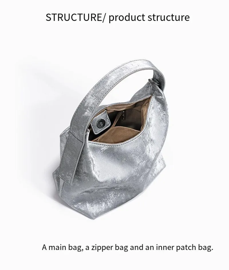 New Chinese style satin Women's bag satin smudge high sense niche ins handbag fashion match all leather girl bag