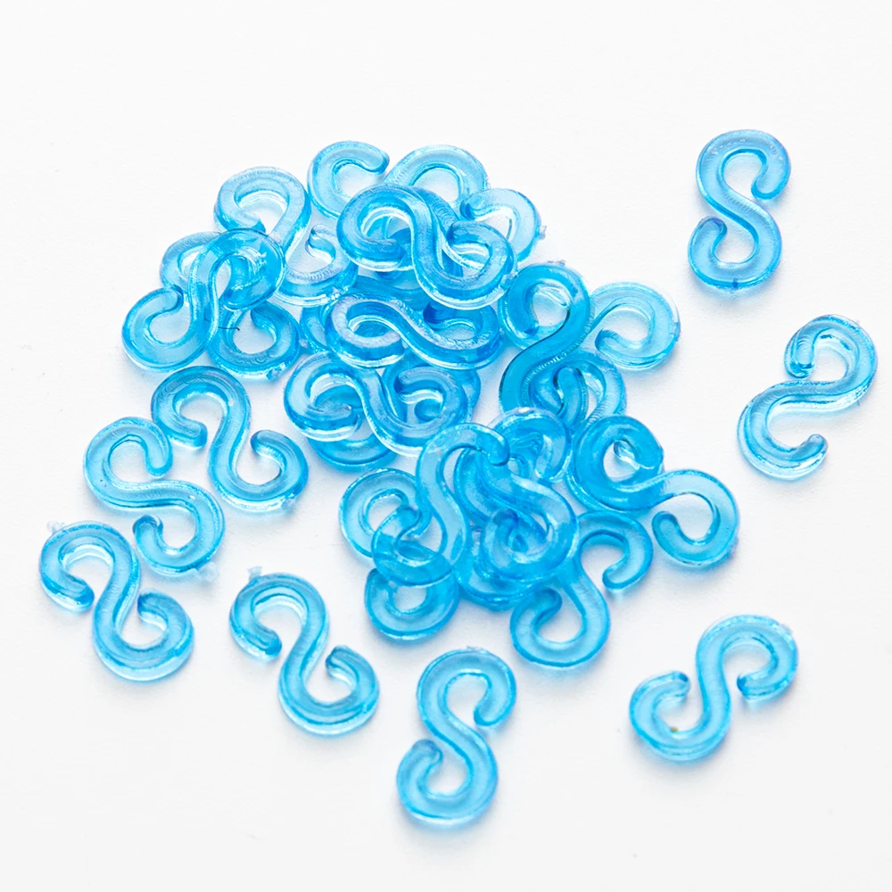 1000 Pcs S-Shape Plastic Clips - DIY Bracelet Making Connectors With Storage Box