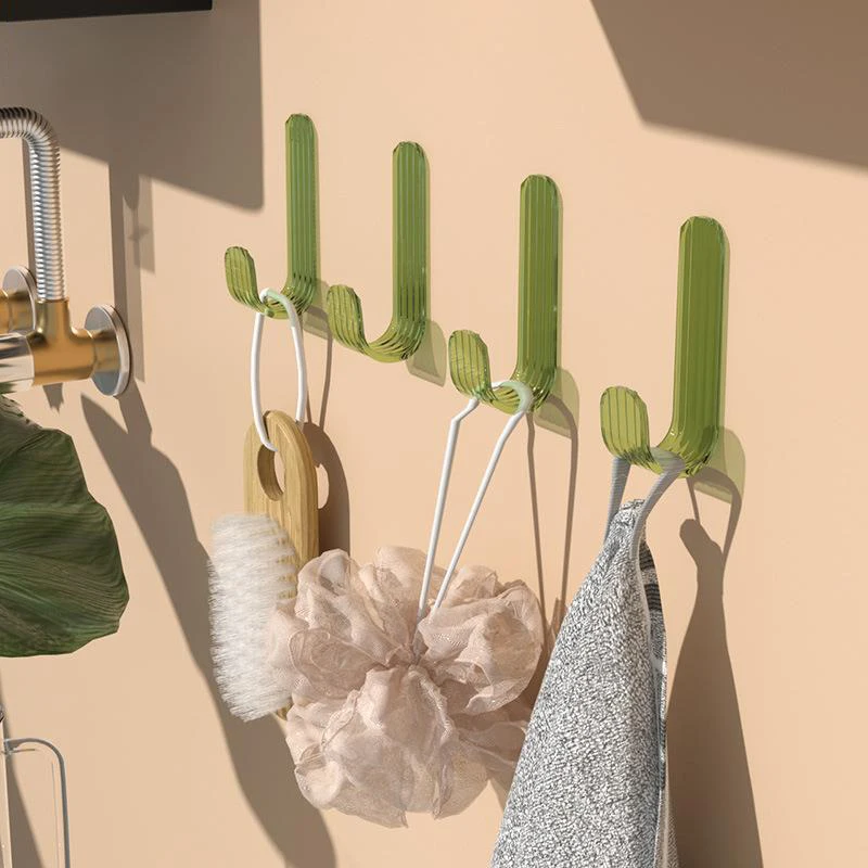 

1/5PCS Acrylic Tranparent Adhesive Hook Clothes Hook Kitchen Bathroom Wall Holeless Strong Adhesive Rack Hooks Home Organizer