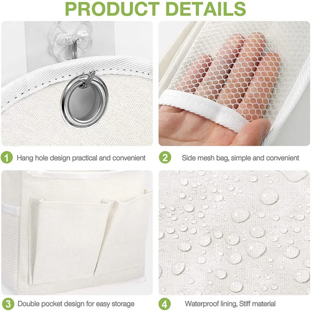 Fabric Hanging Storage Bag for Dormitory Wall Mounted Wall Door Bags Dual-Pocket Side Mesh Organizer Book Magazine Phone Holder 5