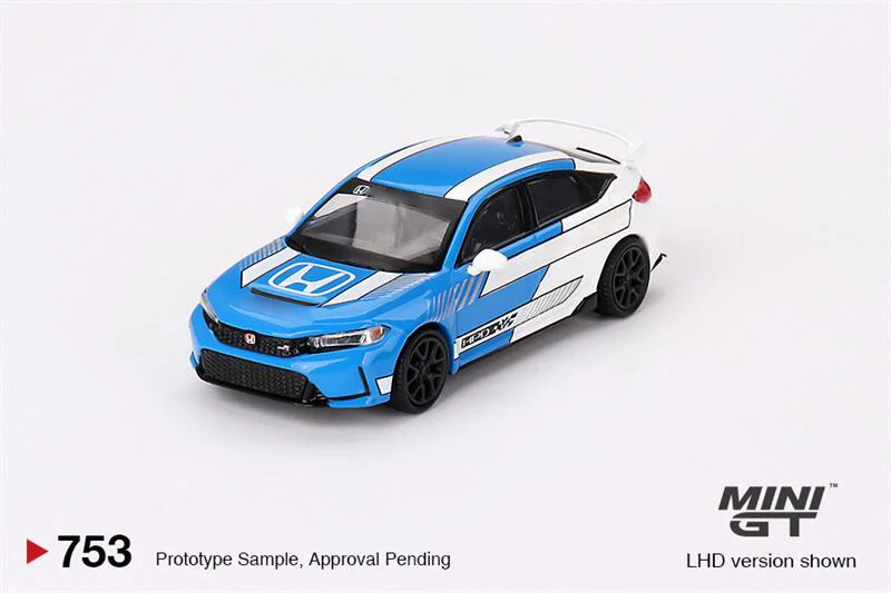 

** Предзаказ ** MINI GT 1:64 Civic Тип R #3 2023 Pace автомобиль синий LHD литая модель автомобиля