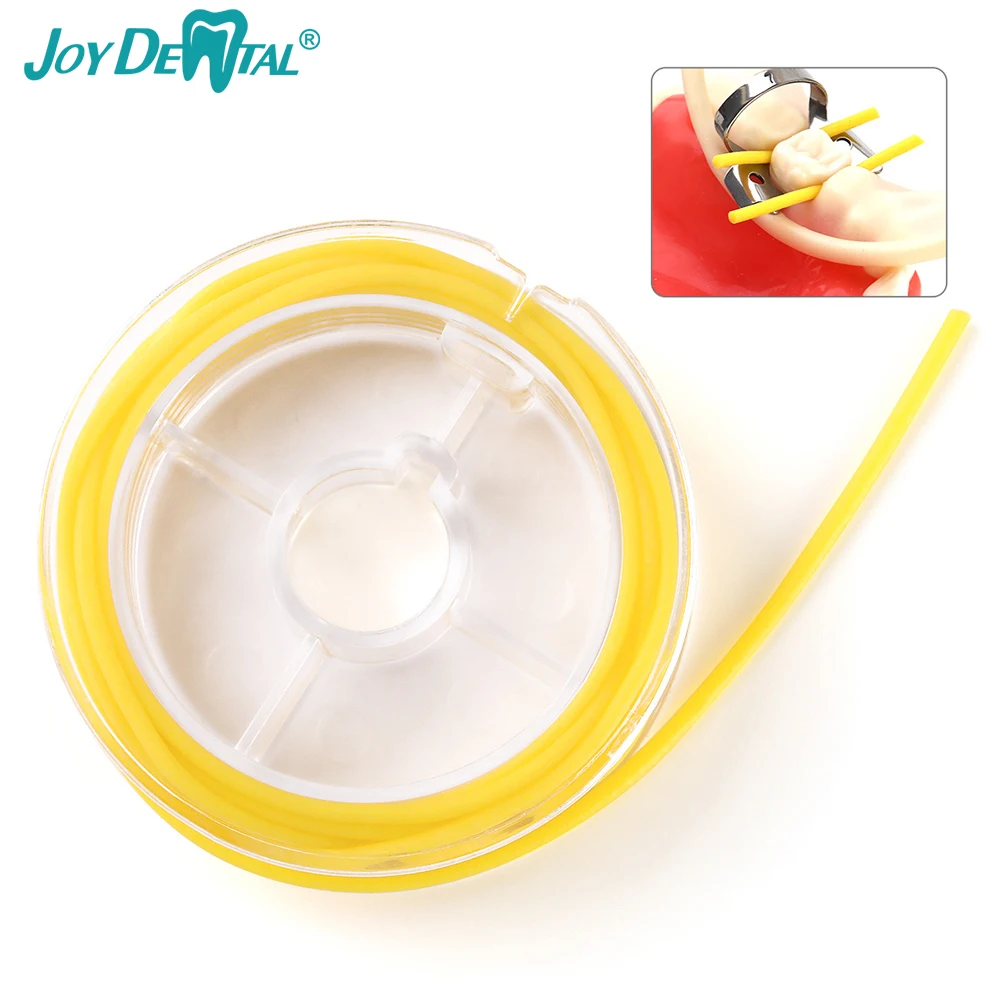 

JOY DENTAL Dental Rubber Dam Stabilizing Cord Medium Size Dia 1.8mm Wedges Line Clamps Sheets Elastic 2.1 Meter Yellow