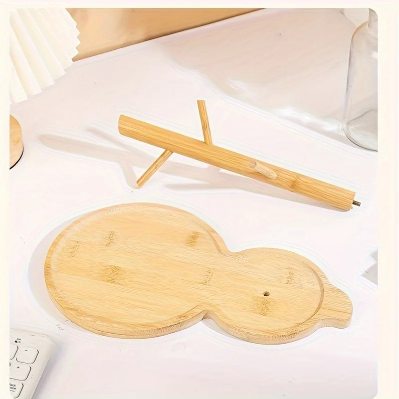Bamboo Key Vertical Storage Holder Contemporary Home Entryway Organizer Decorative Tray Desktop Jewelry Lipstick Tray 1Pc