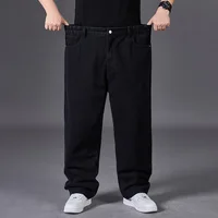 Spring Autumn Large Size Jeans Men Large Code Blue Grey Large Oversized The Elastic Big Men Pants 46 50 52 150KG 1