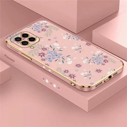 Luxury Plating Soft Silicone Floral Phone Case for M30S (Pink-221)