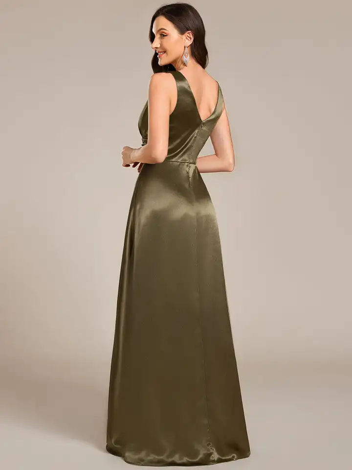 flared sleeve satin dress mango Short Sleeve Empire Waist Maxi Dress – Moa