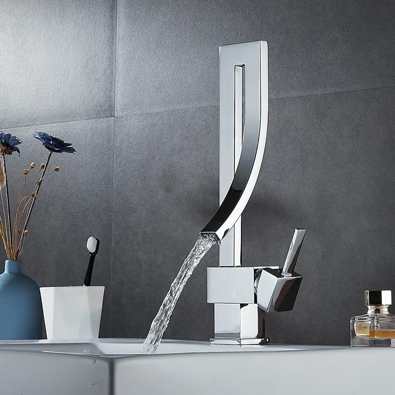 Bathroom Faucet Chrome Basin Square Sink Rose Gold Deck Mounted Toilet Hot And Cold Mixer Water Tap