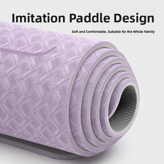 Home Fitn Yoga Mat Soundproof Non Slip TPE Material with Guide Lines for Yoga Poses Eco Friendly Exercise Equipment 3