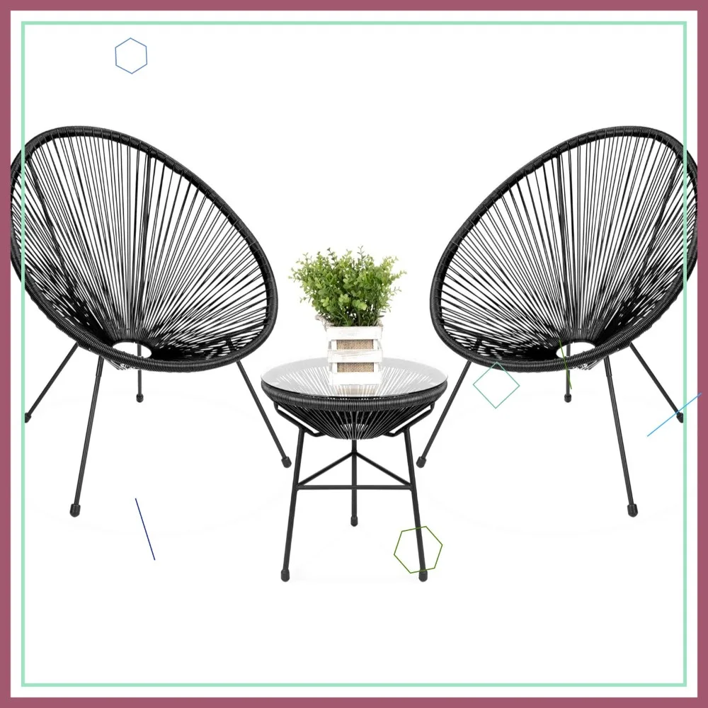 3-PieceOutdoorAcapulcoPatioSetwithGlassTableand2Chairs-Black,All-WeatherBistroFurnitureforSmallSpaces-AliExpress1503