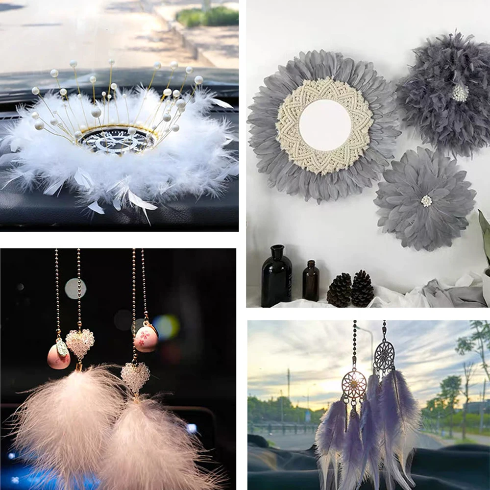 Craft Feathers 1Meter Marabou Feathers Fringe Trim 8-10CM for Needlework Handicrafts Feather Dress Accessories