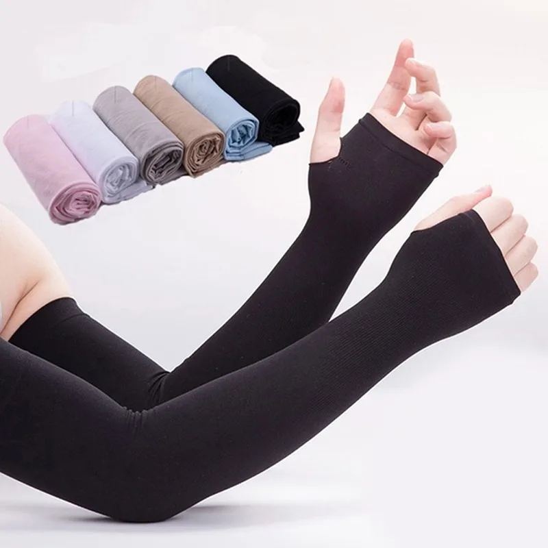 1/2/4Pairs Unisex Cooling Arm Sleeves Cover Cycling Running UV Sun Protection Outdoor Men Nylon Cool Arm Sleeves Hide Tattoos
