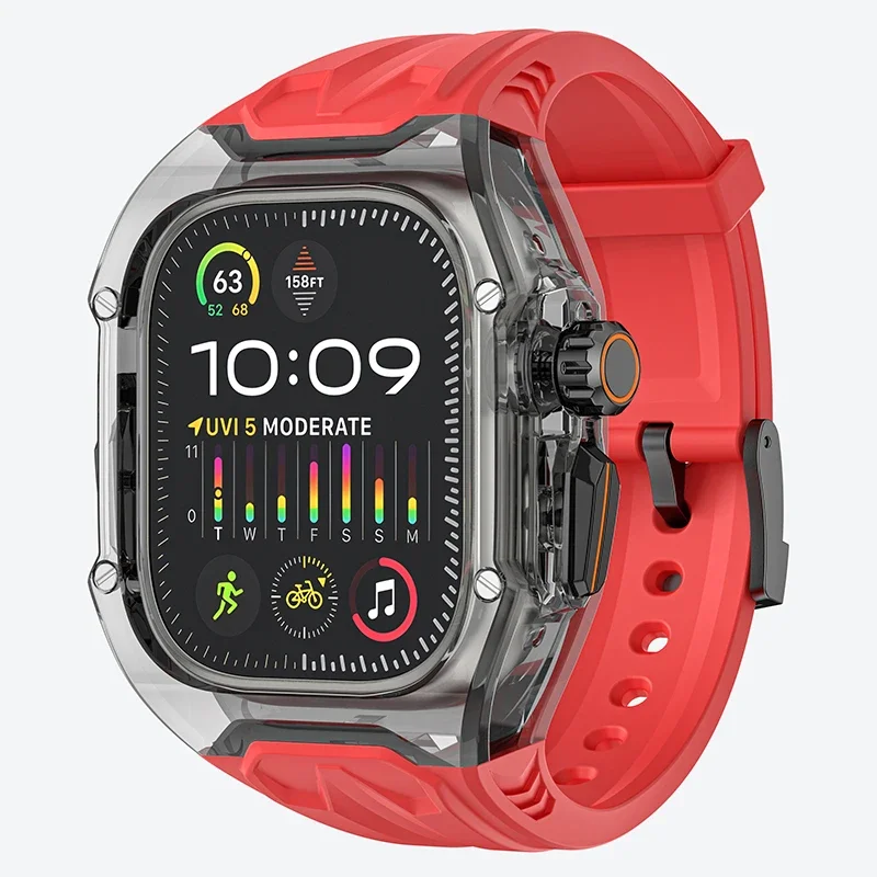 Premium Apple Watch Enhancement Kit with Transparent Bezel and TPU Strap