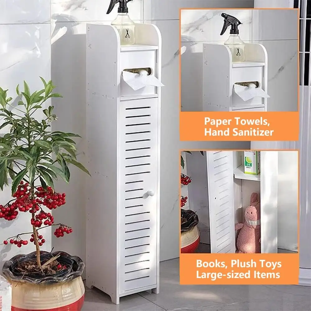 PRO. 3 Tier Bathroom High Cabinet Shelf slim Bathroom Toilet Rolling Cabinet Storage Toilets cabinet Organizer - 3