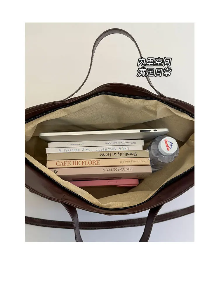 Lässige Tragetaschen mit großer Kapazität für Damen, vielseitige Handtasche aus Wildleder und PU-Leder zum Pendeln, Umhängetasche für den täglichen Gebrauch – Detail 4