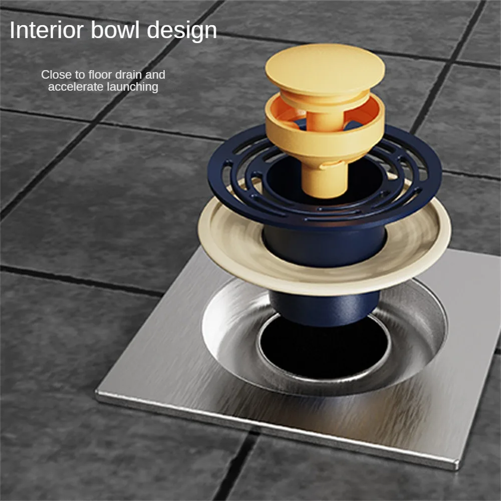 Press Bounce Floor Drain Hair Catcher Odore Blocker Drain Foot Step Up Shower Drain Copertura Deodorante Anti-Odore A Prova Di Insetto
