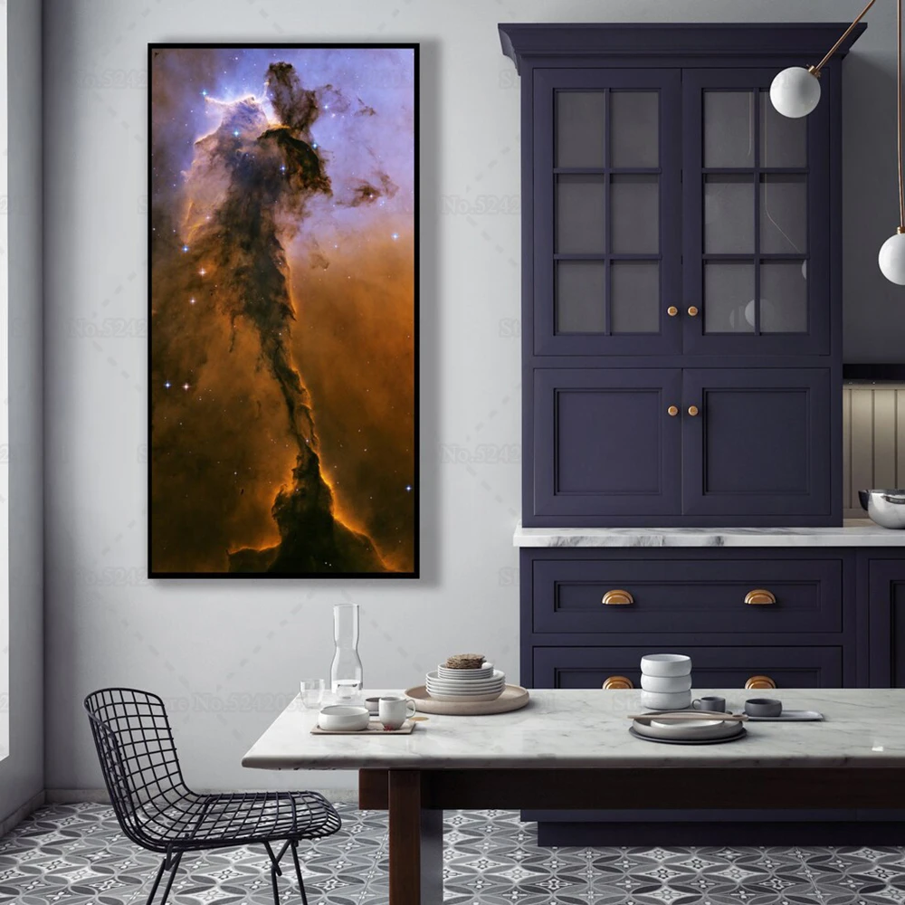 Eagle Spire Galaxy Panorama Canvas Painting Space Exploration Eagle Nebula Moon Landing Splendida Decorazione Di Arte Della Parete